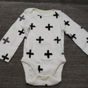 Long sleeve onesie with + pattern!